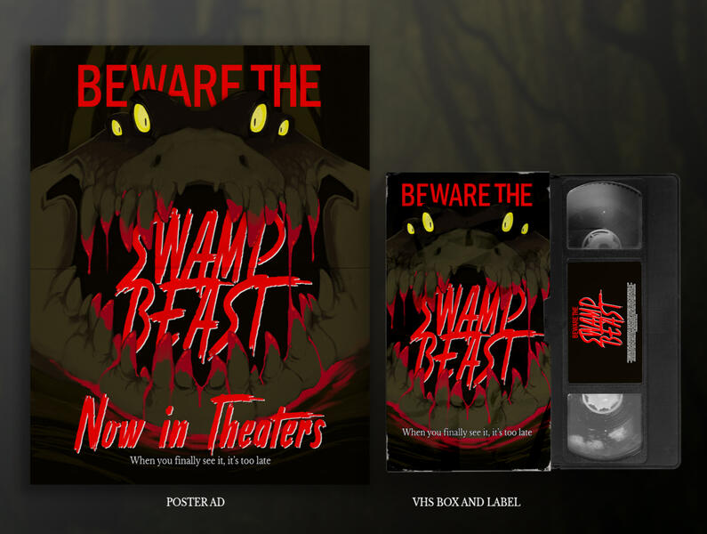 VHS cover and poster design that imitates old horror movies.