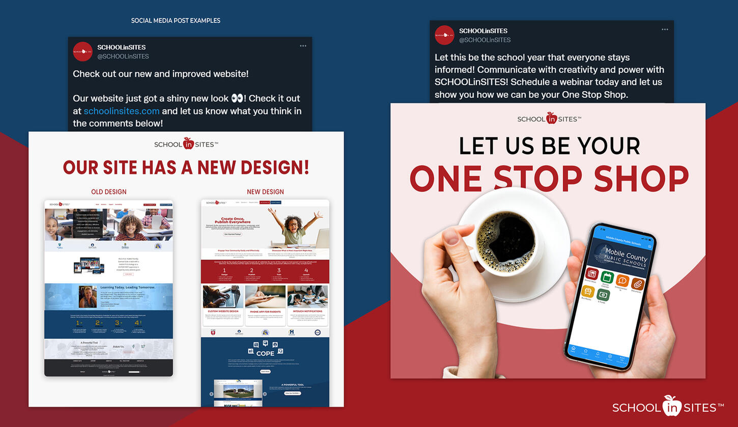 Examples of social media graphics.