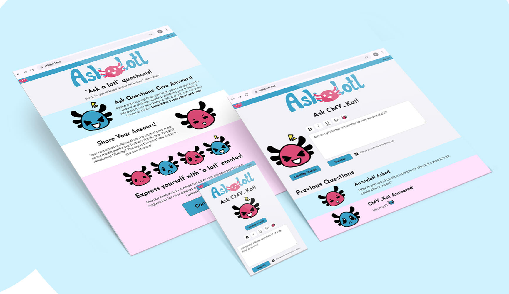 Askalotl rough website design